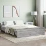Sonoma gray bed frame with headboard and footboard 160x200 cm by , Beds and slatted bases - Ref: Foro24-3203766, Price: 141,4...