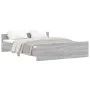 Sonoma gray bed frame with headboard and footboard 160x200 cm by , Beds and slatted bases - Ref: Foro24-3203766, Price: 141,4...