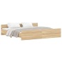Estructura de cama con cabecero piecero roble Sonoma 180x200 cm de , Camas y somieres - Ref: Foro24-3203770, Precio: 175,81 €...