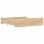 Estructura de cama con cabecero piecero roble Sonoma 180x200 cm de , Camas y somieres - Ref: Foro24-3203770, Precio: 175,81 €...