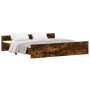 Estructura de cama con cabecero piecero roble ahumado 180x200cm de , Camas y somieres - Ref: Foro24-3203772, Precio: 165,72 €...