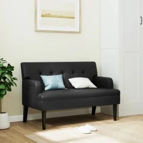 Banco con respaldo cuero sintético negro 112x65,5x75 cm de , Bancos - Ref: Foro24-372153, Precio: 184,02 €, Descuento: %