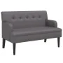 Banco con respaldo cuero sintético gris 112x65,5x75 cm de , Bancos - Ref: Foro24-372151, Precio: 173,15 €, Descuento: %
