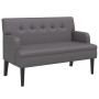 Banco con respaldo cuero sintético gris 112x65,5x75 cm de , Bancos - Ref: Foro24-372151, Precio: 177,19 €, Descuento: %