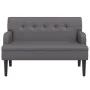 Banco con respaldo cuero sintético gris 112x65,5x75 cm de , Bancos - Ref: Foro24-372151, Precio: 173,15 €, Descuento: %