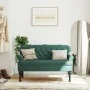 Bench with dark green velvet backrest 119.5x64.5x75 cm by , Banks - Ref: Foro24-372158, Price: 215,22 €, Discount: %