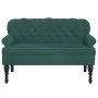 Bench with dark green velvet backrest 119.5x64.5x75 cm by , Banks - Ref: Foro24-372158, Price: 215,22 €, Discount: %