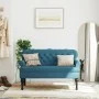 Banco con respaldo terciopelo azul 119,5x64,5x75 cm de , Bancos - Ref: Foro24-372164, Precio: 185,78 €, Descuento: %