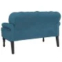 Banco con respaldo terciopelo azul 119,5x64,5x75 cm de , Bancos - Ref: Foro24-372164, Precio: 185,78 €, Descuento: %