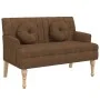Banco con cojines ante sintético marrón 113x64,5x75,5 cm de , Bancos - Ref: Foro24-372139, Precio: 189,32 €, Descuento: %