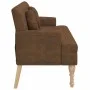 Banco con cojines ante sintético marrón 113x64,5x75,5 cm de , Bancos - Ref: Foro24-372139, Precio: 189,32 €, Descuento: %