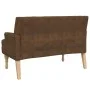Banco con cojines ante sintético marrón 113x64,5x75,5 cm de , Bancos - Ref: Foro24-372139, Precio: 189,32 €, Descuento: %