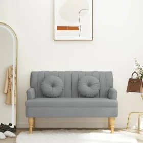 Banco con cojines tela gris claro 113x64,5x75,5 cm de , Bancos - Ref: Foro24-372130, Precio: 157,18 €, Descuento: %