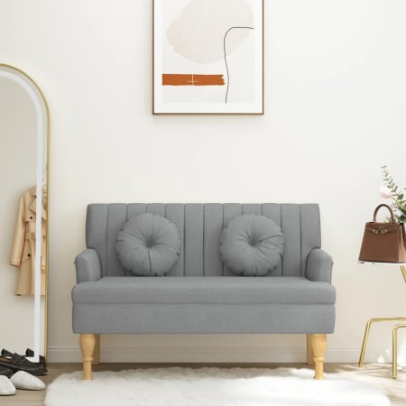 Banco con cojines tela gris claro 113x64,5x75,5 cm de , Bancos - Ref: Foro24-372130, Precio: 156,80 €, Descuento: %