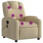 Sillón de masaje reclinable de tela crema de , Sillones - Ref: Foro24-372386, Precio: 237,74 €, Descuento: %