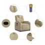 Sillón de masaje reclinable de tela crema de , Sillones - Ref: Foro24-372386, Precio: 237,74 €, Descuento: %
