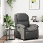 Sillón de masaje reclinable cuero sintético gris de , Sillones - Ref: Foro24-371785, Precio: 205,47 €, Descuento: %