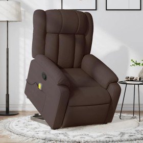 Silla de masaje reclinable de pie de tela marrón oscuro en Sillones | Comprar online en Foru.es