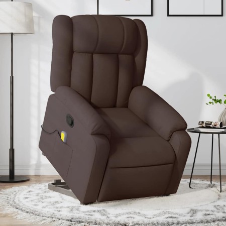 Silla de masaje reclinable de pie de tela marrón oscuro en Sillones | Comprar online en Foru.es