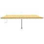 Toldo de pie automático amarillo y blanco 600x300 cm de , Toldos - Ref: Foro24-3069808, Precio: 655,24 €, Descuento: %