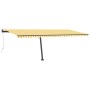 Toldo de pie automático amarillo y blanco 600x300 cm de , Toldos - Ref: Foro24-3069808, Precio: 655,24 €, Descuento: %