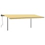 Toldo retráctil automático con postes amarillo y blanco 6x3 m de , Toldos - Ref: Foro24-3070208, Precio: 669,54 €, Descuento: %