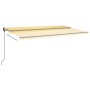 Toldo retráctil automático con postes amarillo y blanco 6x3 m de , Toldos - Ref: Foro24-3070208, Precio: 669,54 €, Descuento: %