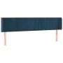 Dark blue velvet headboard 163x16x78/88 cm by , Headboards and footboards - Ref: Foro24-3119064, Price: 81,24 €, Discount: %