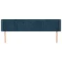 Dark blue velvet headboard 163x16x78/88 cm by , Headboards and footboards - Ref: Foro24-3119064, Price: 81,24 €, Discount: %