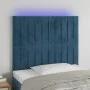 Kopfteil mit LED-Beleuchtung, dunkelblauer Samt, 80 x 5 x 118/128 cm von , Kopf- und Fußteile - Ref: Foro24-3122696, Preis: 7...