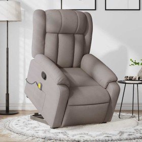 Sillón reclinable de masaje elevable tela gris taupé en Sillones | Comprar online en Foru.es