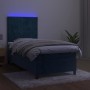 Cama box spring colchón y LED terciopelo azul oscuro 80x200 cm de , Camas y somieres - Ref: Foro24-3136213, Precio: 296,39 €,...