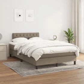 Box spring bed with taupe gray fabric mattress 120x200 cm by , Beds and slatted bases - Ref: Foro24-3140285, Price: 353,15 €,...