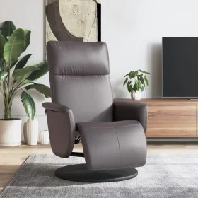 Sillón reclinable con reposapiés cuero sintético gris de , Sillones - Ref: Foro24-356547, Precio: 210,06 €, Descuento: %