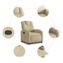 Sillón reclinable de tela crema de , Sillones - Ref: Foro24-372374, Precio: 200,45 €, Descuento: %