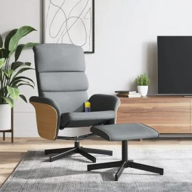 Sillón reclinable de masaje con reposapiés tela gris claro de , Sillones - Ref: Foro24-356622, Precio: 137,44 €, Descuento: %