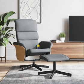 Sillón reclinable de masaje con reposapiés tela gris claro de , Sillones - Ref: Foro24-356622, Precio: 138,61 €, Descuento: %