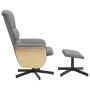 Sillón reclinable de masaje con reposapiés tela gris claro de , Sillones - Ref: Foro24-356622, Precio: 138,61 €, Descuento: %