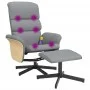 Sillón reclinable de masaje con reposapiés tela gris claro de , Sillones - Ref: Foro24-356622, Precio: 137,44 €, Descuento: %