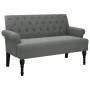 Banco con respaldo tela gris oscuro 120x62x75,5 cm de , Bancos - Ref: Foro24-372121, Precio: 186,79 €, Descuento: %