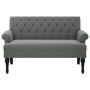 Banco con respaldo tela gris oscuro 120x62x75,5 cm de , Bancos - Ref: Foro24-372121, Precio: 165,48 €, Descuento: %