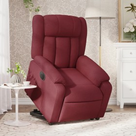 Sillón eléctrico reclinable elevable de tela rojo tinto en Sillones | Comprar online en Foru.es