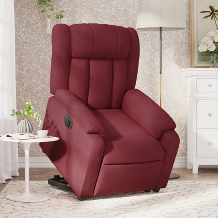 Sillón eléctrico reclinable elevable de tela rojo tinto en Sillones | Comprar online en Foru.es