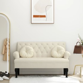 Banco con respaldo lino 120x62x75,5 cm de , Bancos - Ref: Foro24-372128, Precio: 202,66 €, Descuento: %