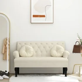 Banco con respaldo lino 120x62x75,5 cm by , Banks - Ref: Foro24-372128, Price: 199,21 €, Discount: %