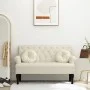 Banco con respaldo lino 120x62x75,5 cm de , Bancos - Ref: Foro24-372128, Precio: 199,21 €, Descuento: %