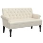 Banco con respaldo lino 120x62x75,5 cm de , Bancos - Ref: Foro24-372128, Precio: 202,66 €, Descuento: %