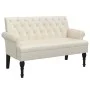 Banco con respaldo lino 120x62x75,5 cm de , Bancos - Ref: Foro24-372128, Precio: 199,21 €, Descuento: %