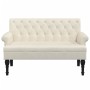 Banco con respaldo lino 120x62x75,5 cm de , Bancos - Ref: Foro24-372128, Precio: 202,66 €, Descuento: %