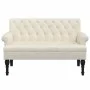 Banco con respaldo lino 120x62x75,5 cm de , Bancos - Ref: Foro24-372128, Precio: 199,21 €, Descuento: %